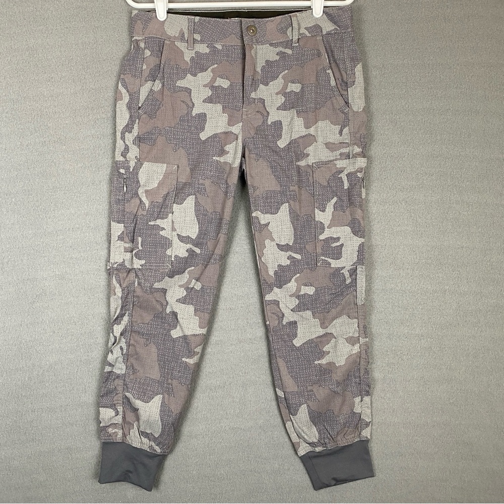 Prana Kanab Jogger Pants Womens 8 Gray Camo Cargo Hiking Climbing W41202115